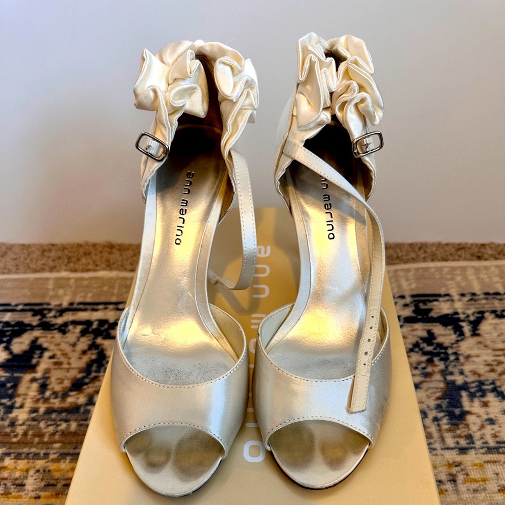 Ivory Bridal Heals with ruffle back